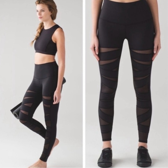 Lululemon Ultra Rare High Times Tech Mesh Leggings Pants Sz 6 - Picture 1 of 15